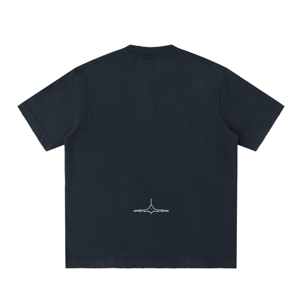 FL180 Heavyweight Vintage Washed Frayed T Shirt