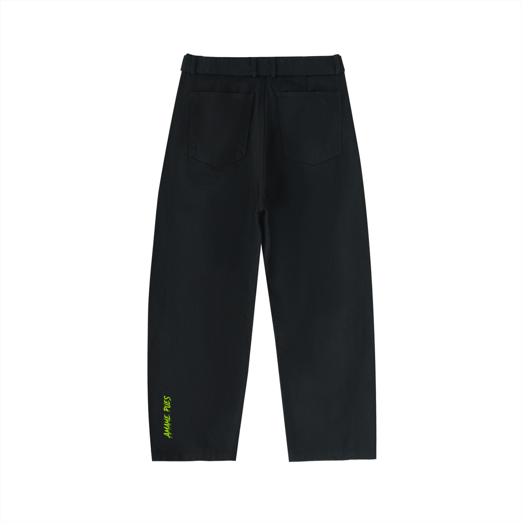 FL450 Belted Barrel-leg Chino Pants - Amame Pues