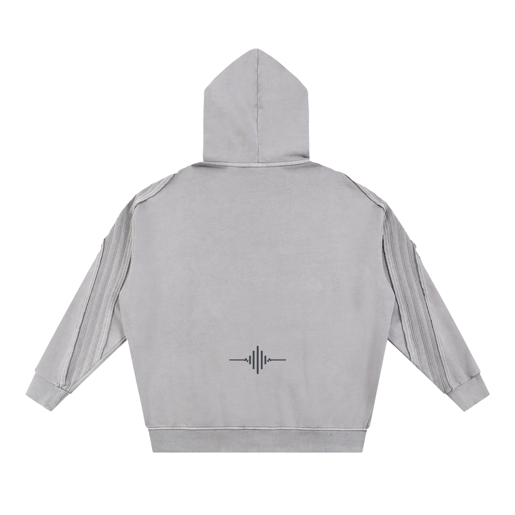 FL450 Snow Washed Tape Raw Edge Zip Hoodie