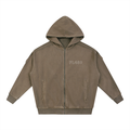 FL450 Snow Washed Tape Raw Edge Zip Hoodie