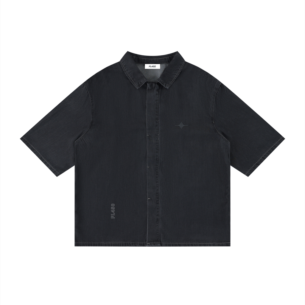 FL450 Black Unisex Vintage Wash Drop Shoulder Lyocell Shirt