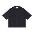 FL450 Black Unisex Vintage Wash Drop Shoulder Lyocell Shirt