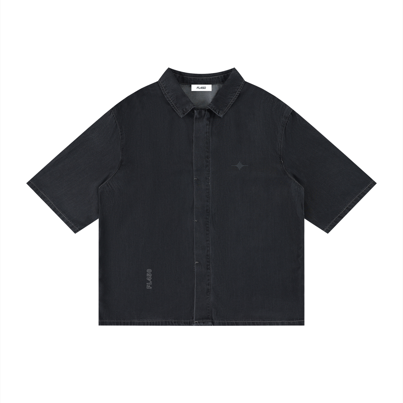 FL450 Black Unisex Vintage Wash Drop Shoulder Lyocell Shirt