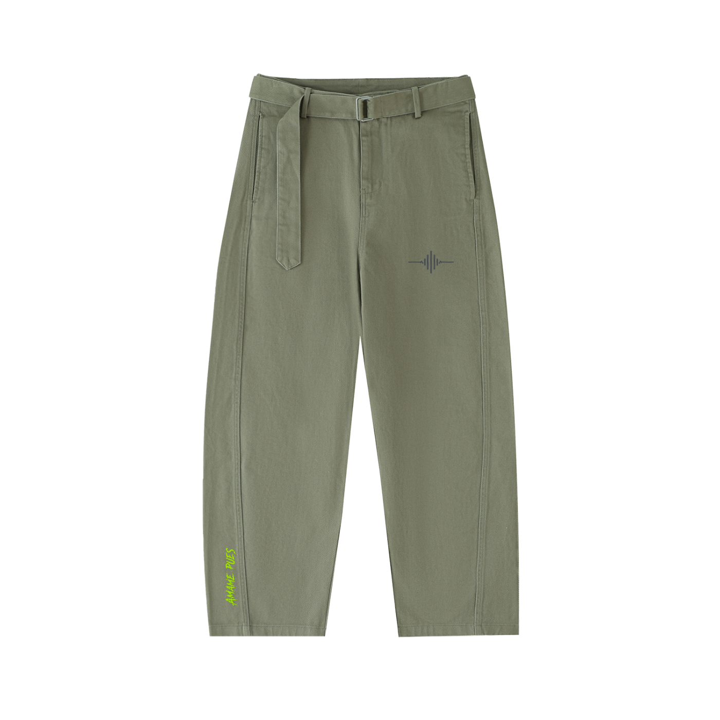FL450 Belted Barrel-leg Chino Pants - Amame Pues