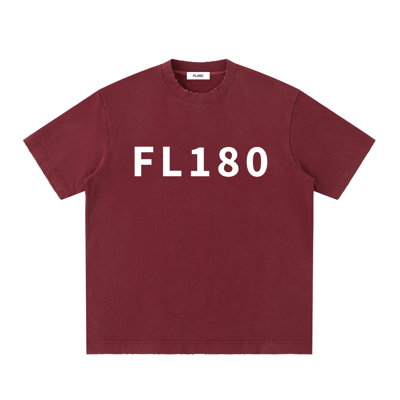 FL180 Heavyweight Vintage Washed Frayed T Shirt
