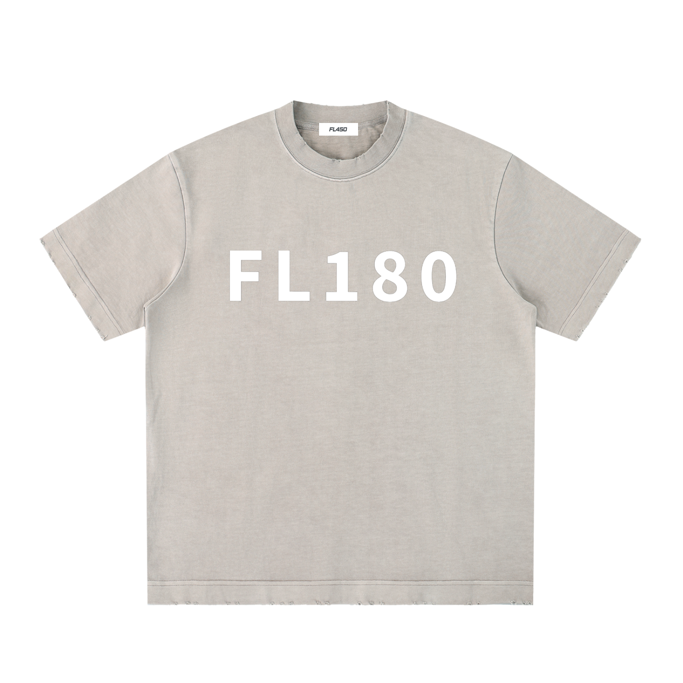 FL180 Heavyweight Vintage Washed Frayed T Shirt