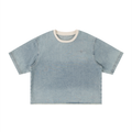 FL450,DJFL450,DenimTshirt,BoxyFit,RawHem,VintageWash,StreetWear,Unisex,Premium,Fashion,UrbanStyle,StatementPiece,FlightWear