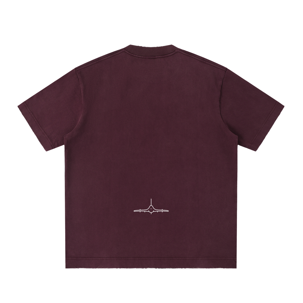 FL180 Heavyweight Vintage Washed Frayed T Shirt