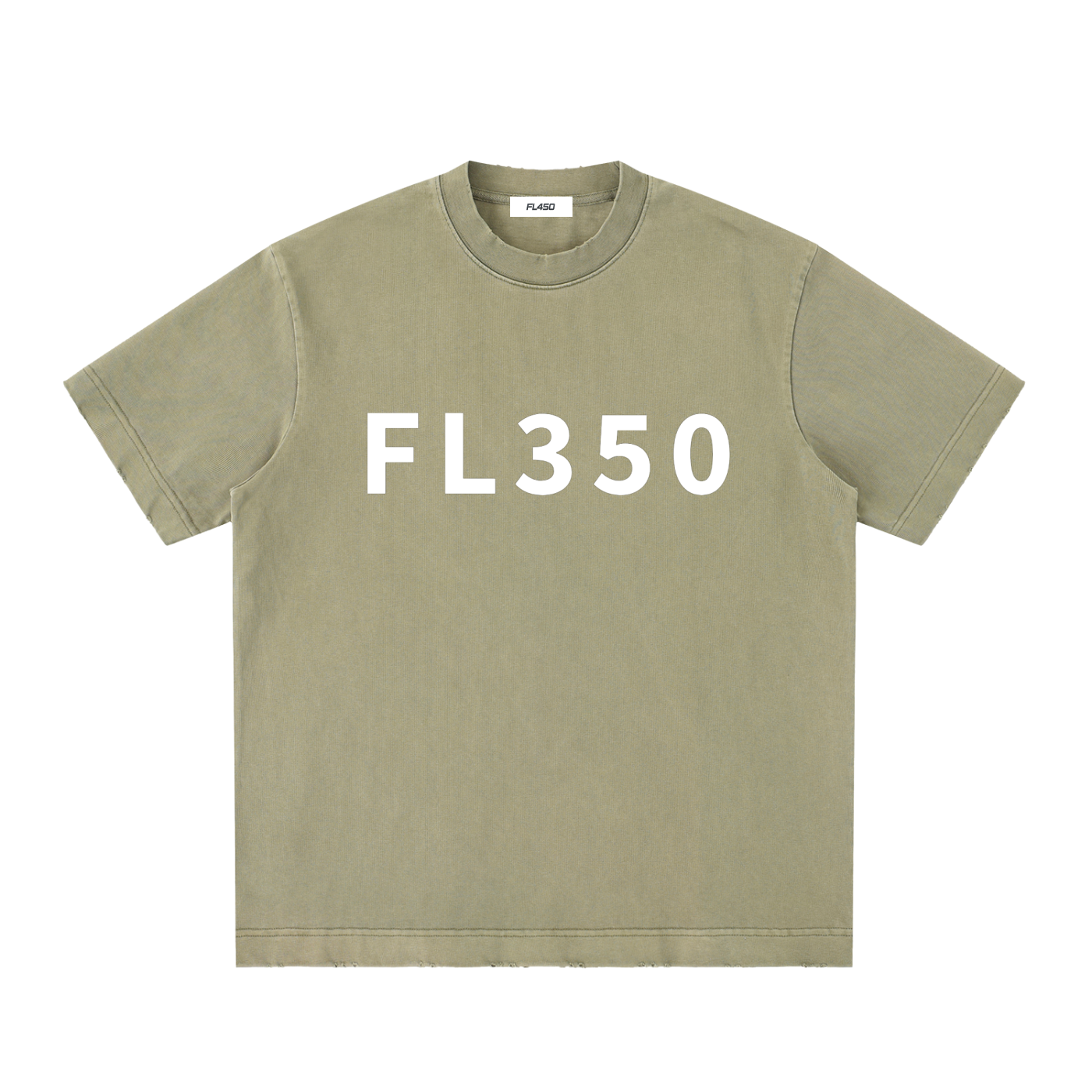 FL350 Heavyweight Vintage Washed Frayed T Shirt