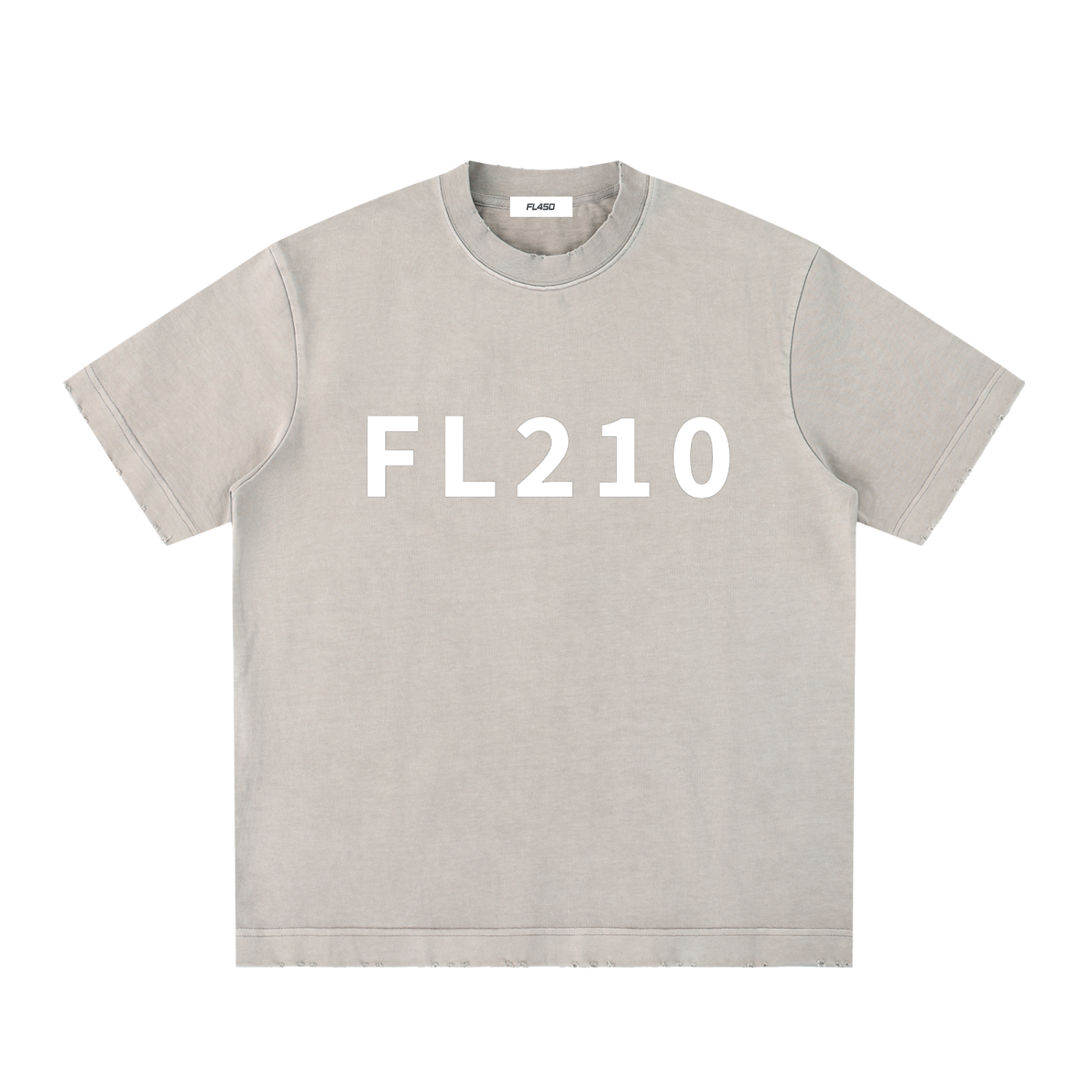 FL210 Heavyweight Vintage Washed Frayed T Shirt