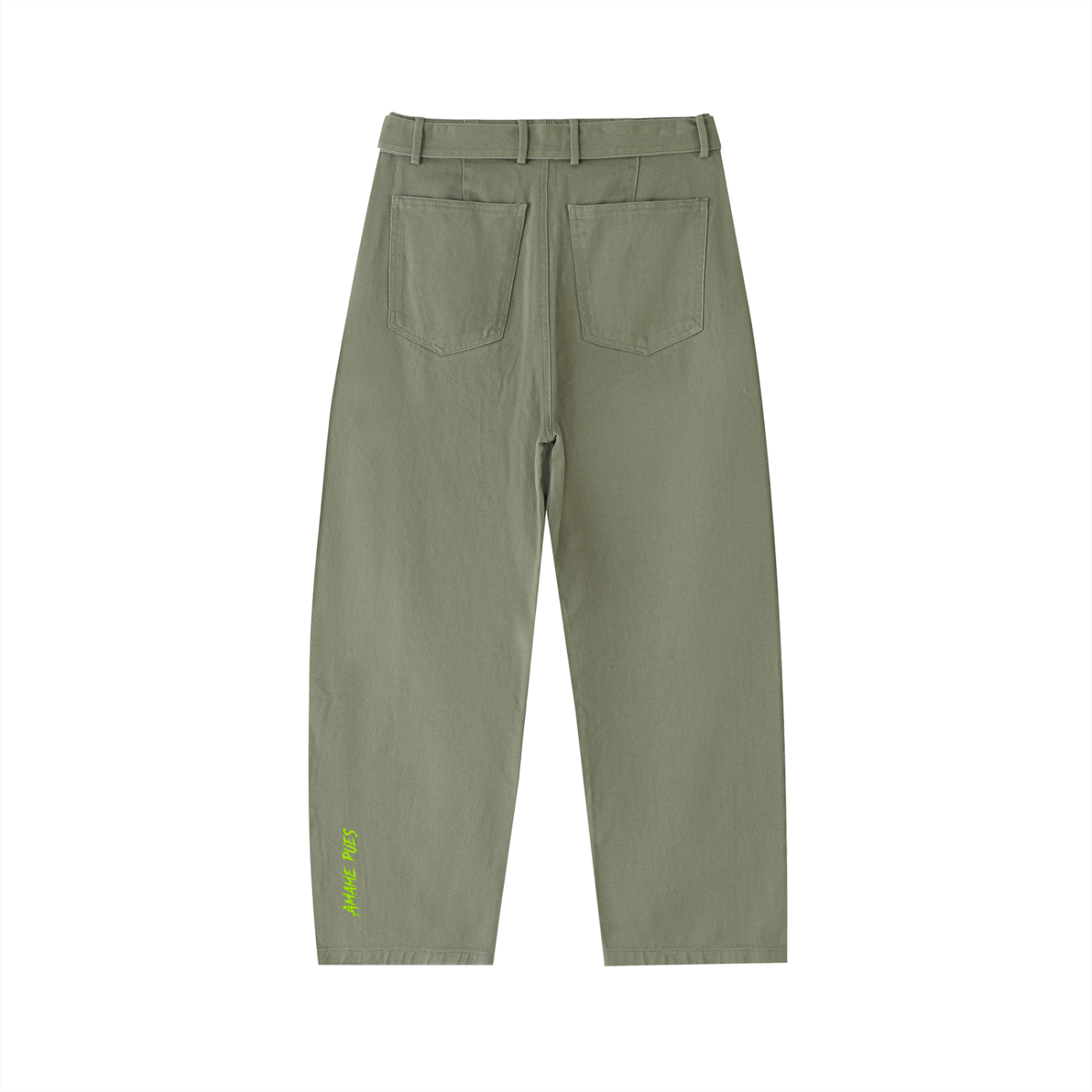 FL450 Belted Barrel-leg Chino Pants - Amame Pues
