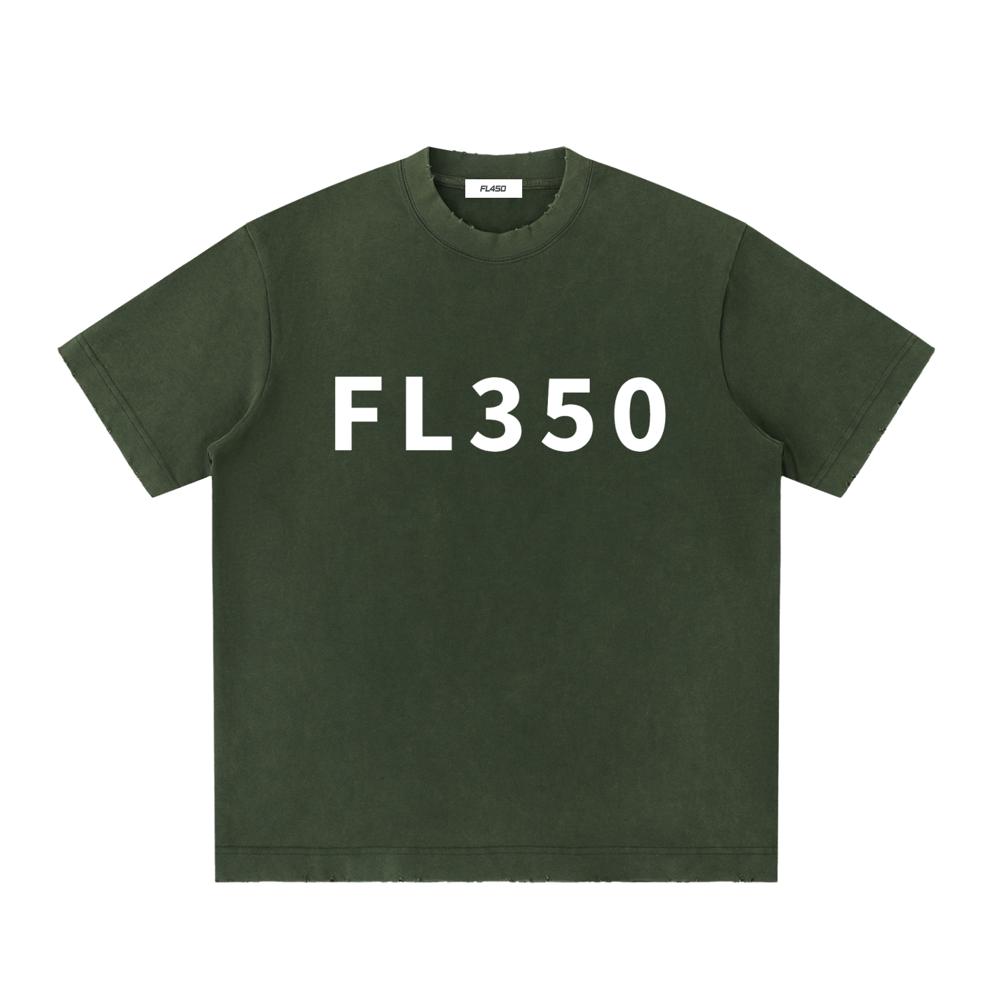 FL350 Heavyweight Vintage Washed Frayed T Shirt