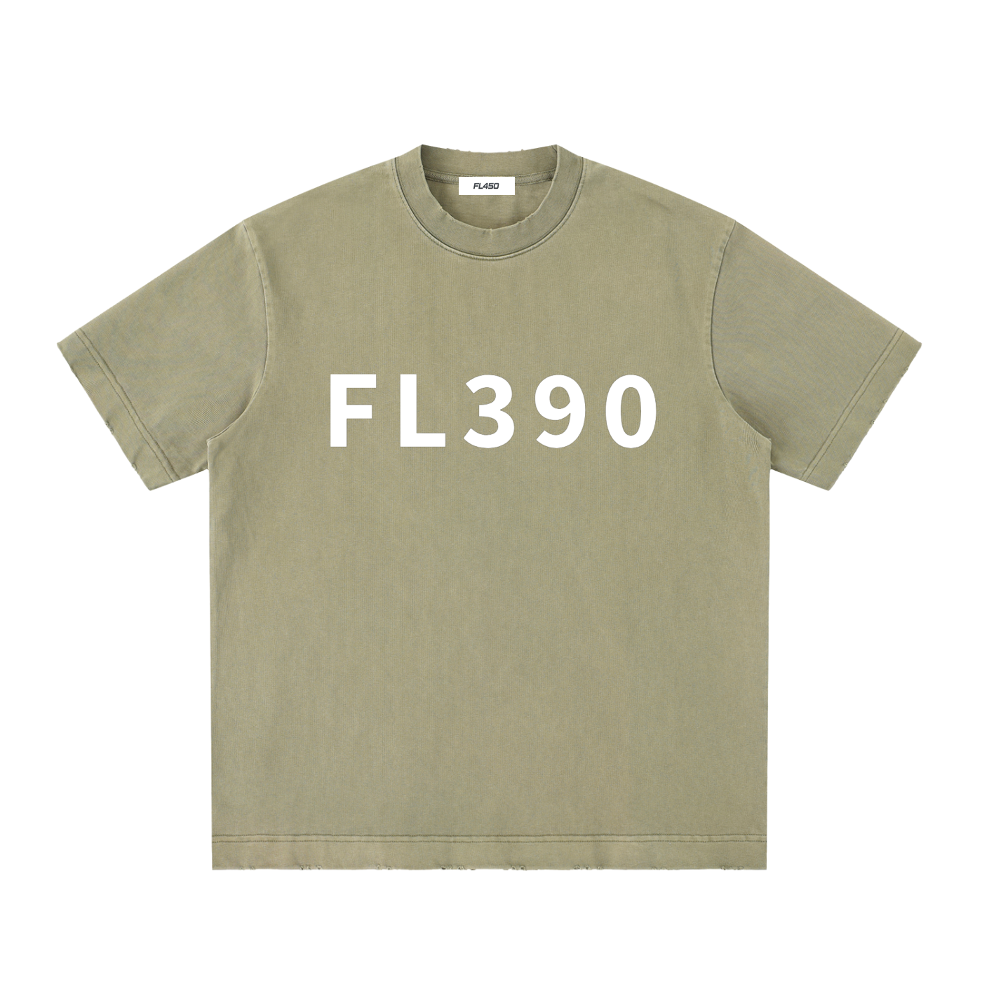FL390 Heavyweight Vintage Washed Frayed T Shirt