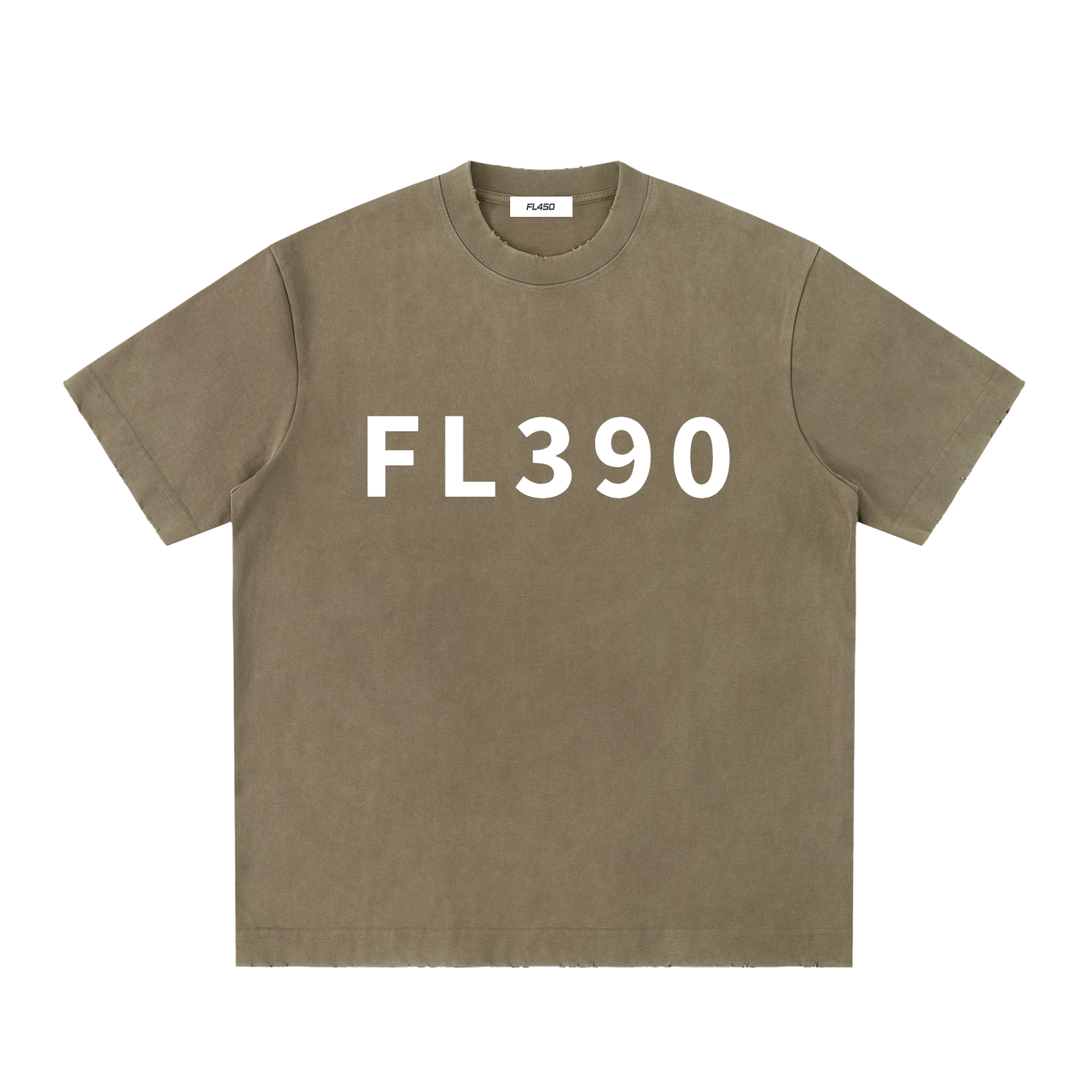 FL390 Heavyweight Vintage Washed Frayed T Shirt