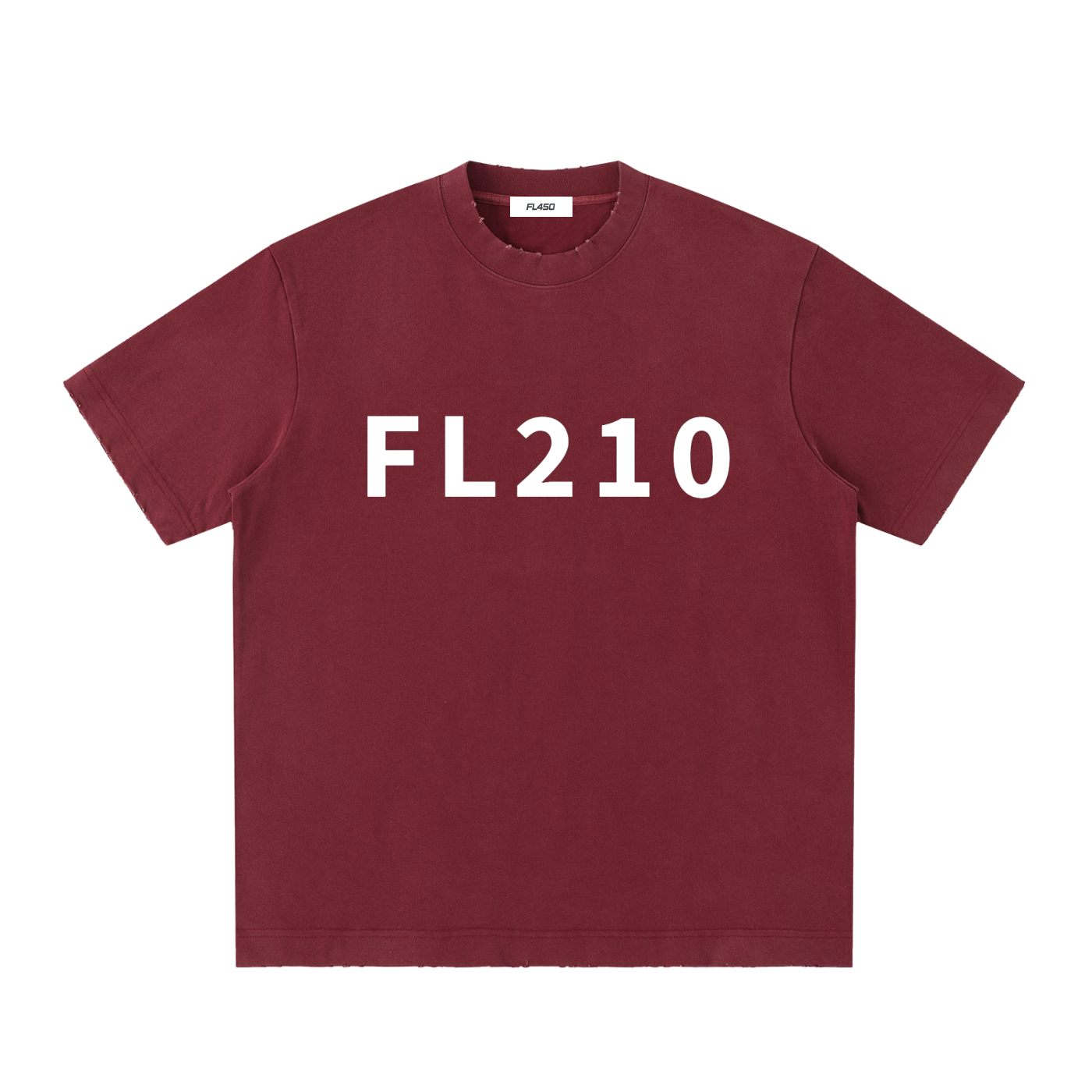 FL210 Heavyweight Vintage Washed Frayed T Shirt