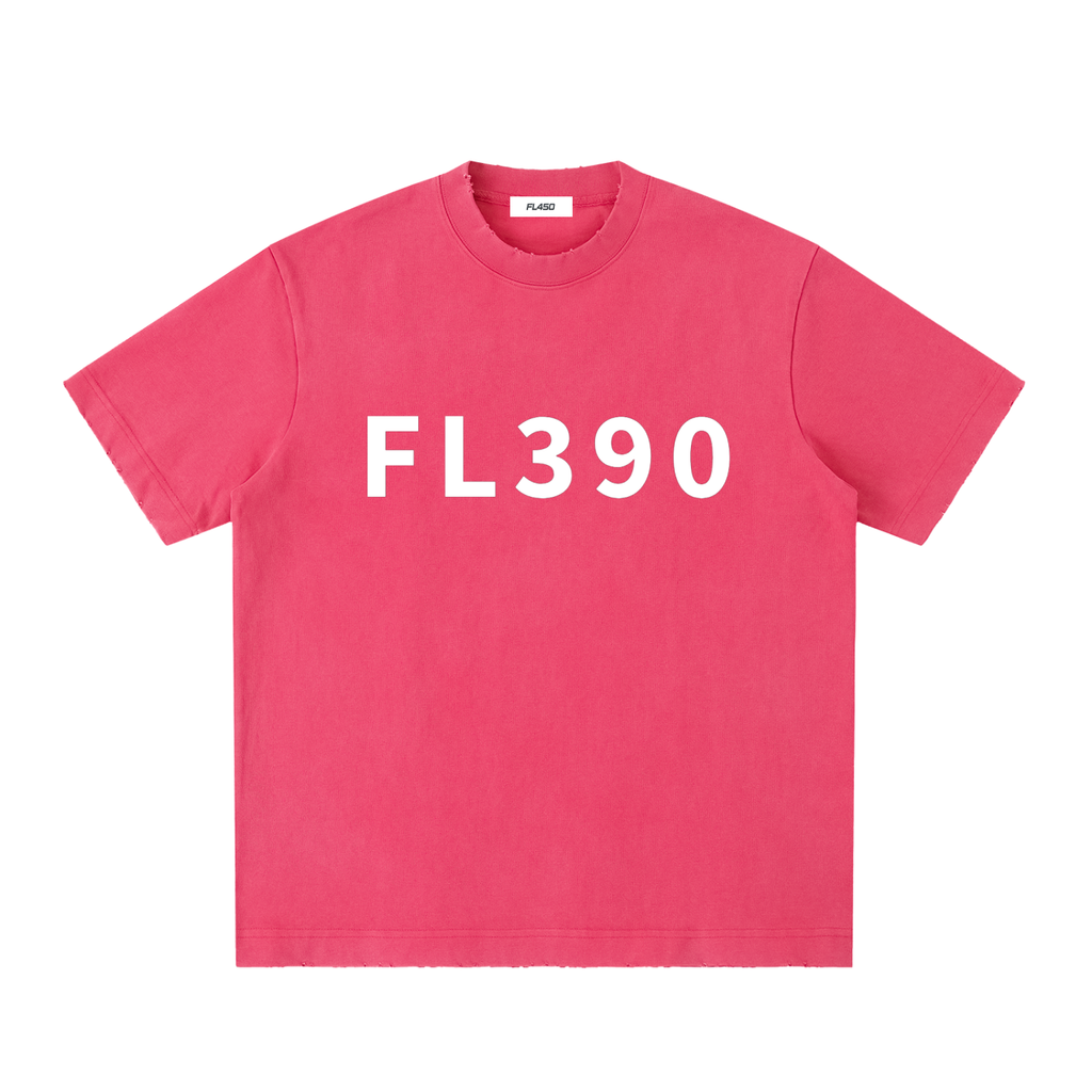 FL390 Heavyweight Vintage Washed Frayed T Shirt