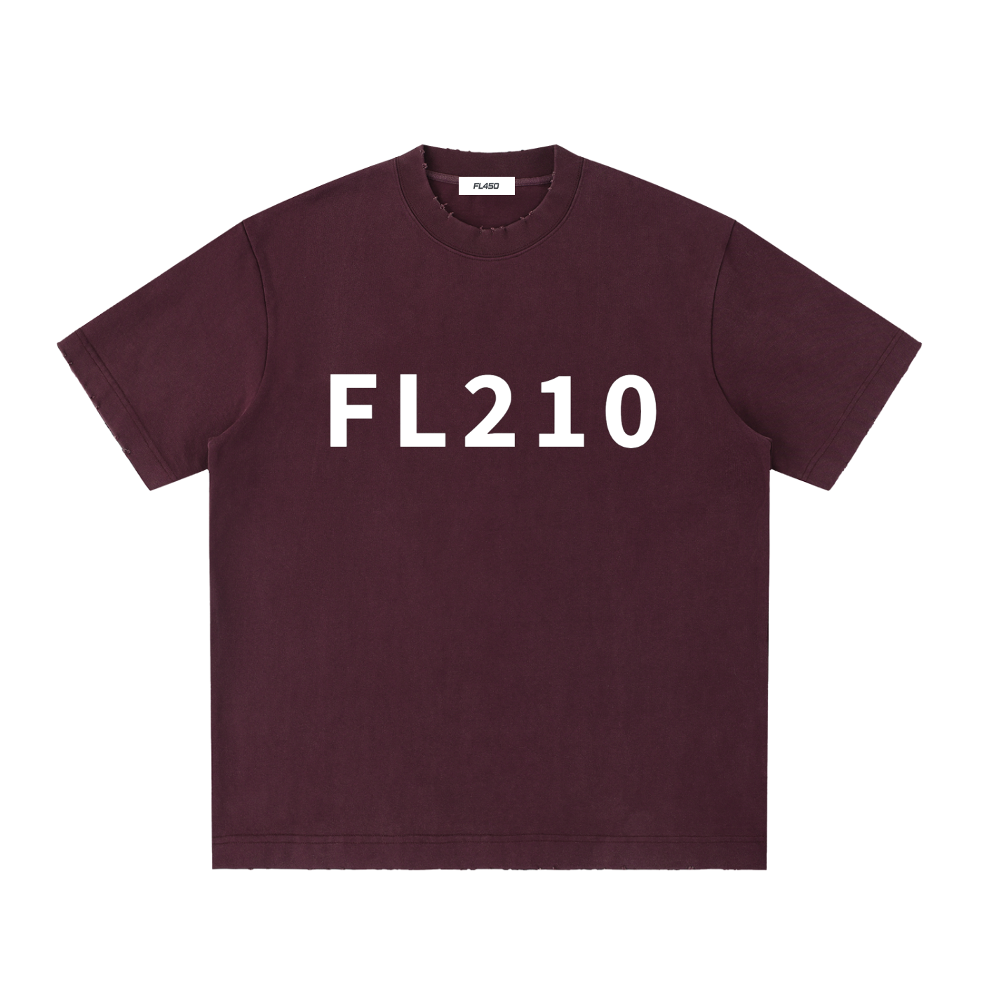 FL210 Heavyweight Vintage Washed Frayed T Shirt
