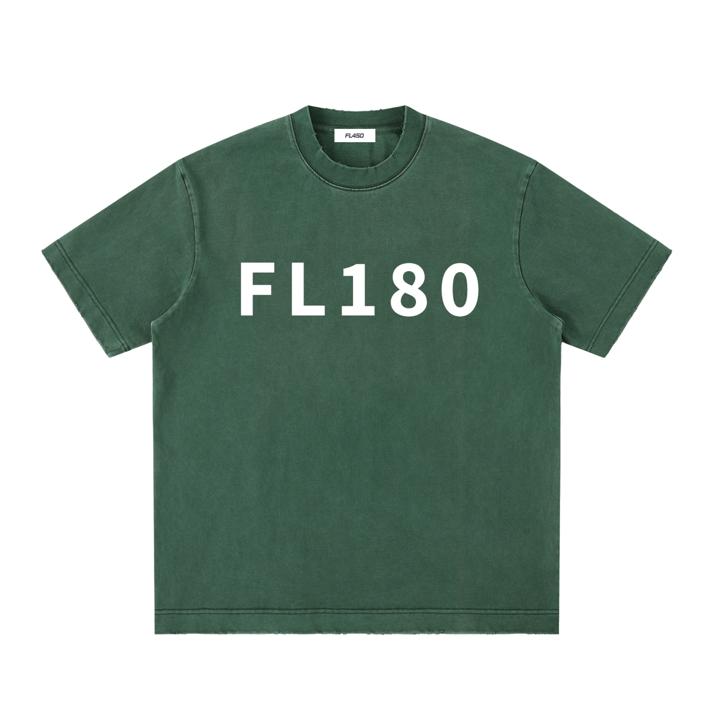 FL180 Heavyweight Vintage Washed Frayed T Shirt