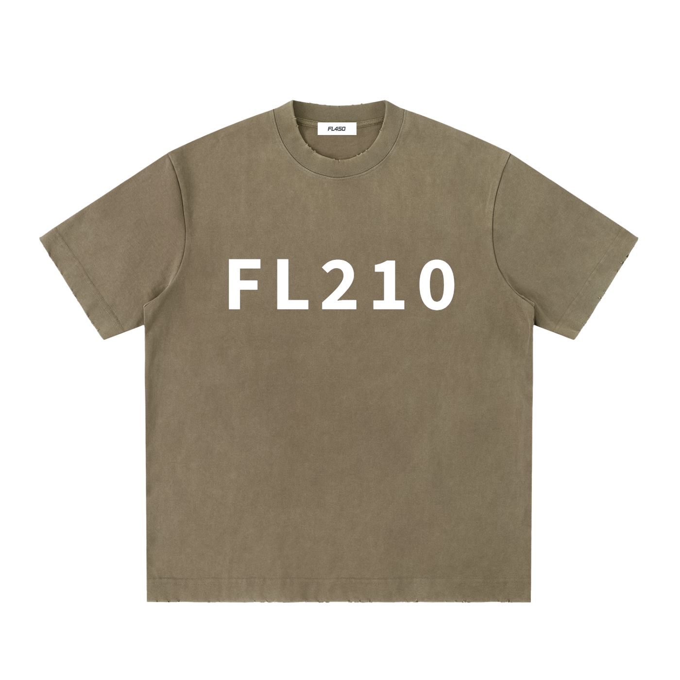 FL210 Heavyweight Vintage Washed Frayed T Shirt