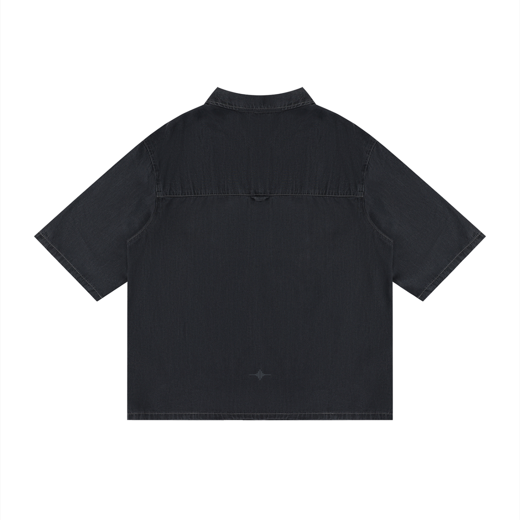 FL450 Black Unisex Vintage Wash Drop Shoulder Lyocell Shirt