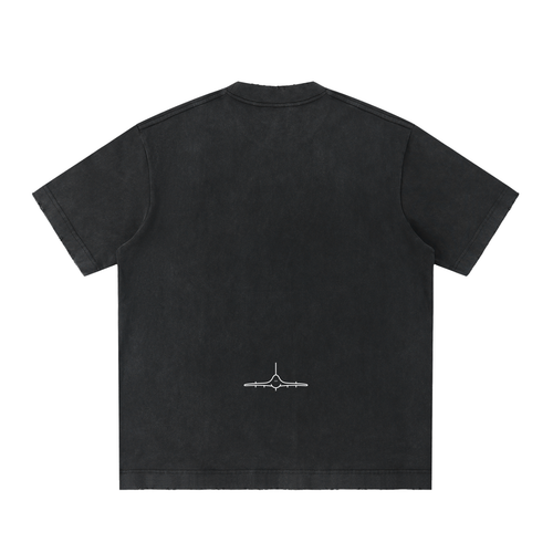 FL390 Heavyweight Vintage Washed Frayed T Shirt