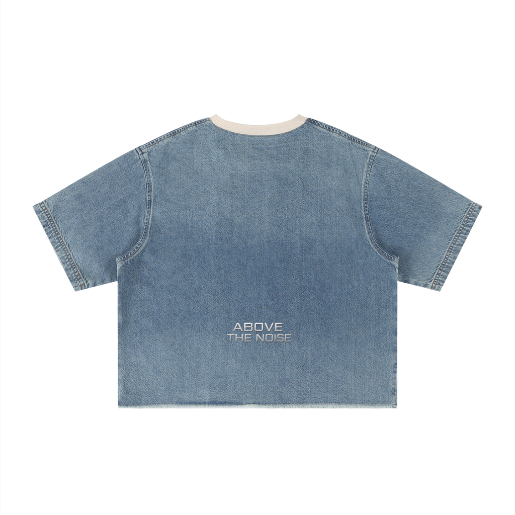 FL450,DJFL450,DenimTshirt,BoxyFit,RawHem,VintageWash,StreetWear,Unisex,Premium,Fashion,UrbanStyle,StatementPiece,FlightWear