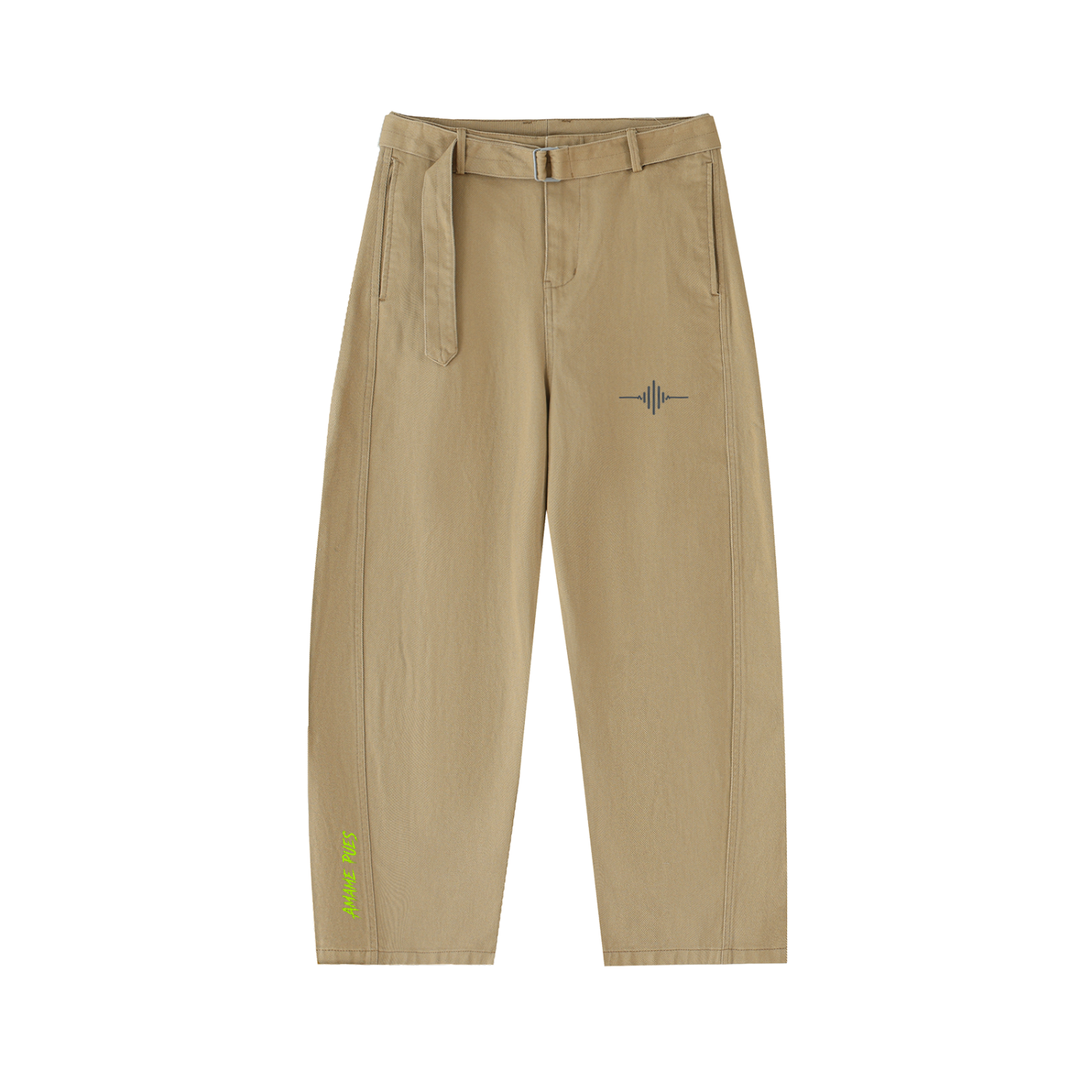 FL450 Belted Barrel-leg Chino Pants - Amame Pues