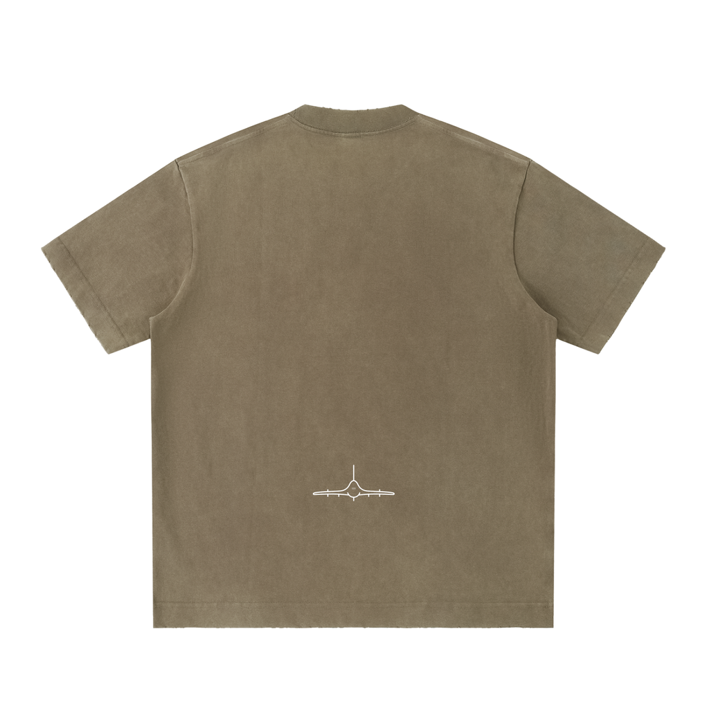 FL210 Heavyweight Vintage Washed Frayed T Shirt