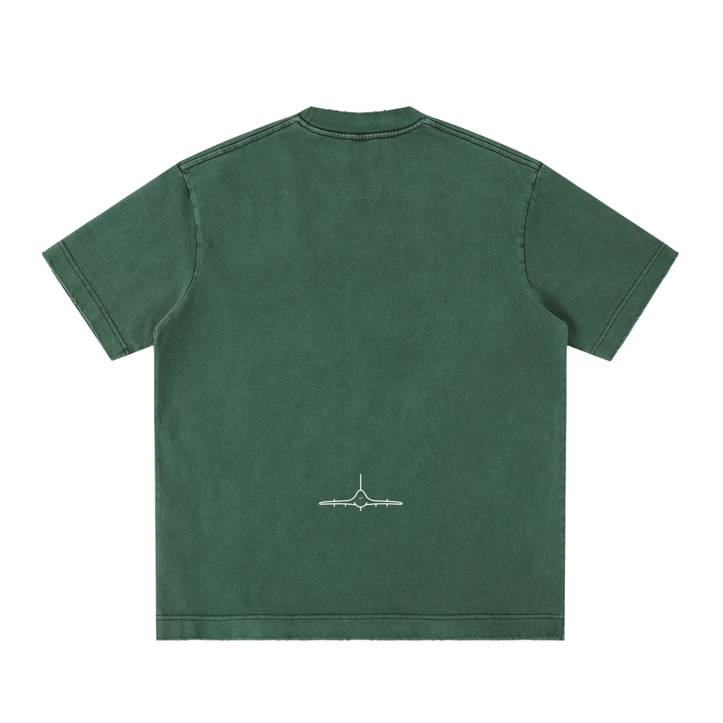 FL180 Heavyweight Vintage Washed Frayed T Shirt