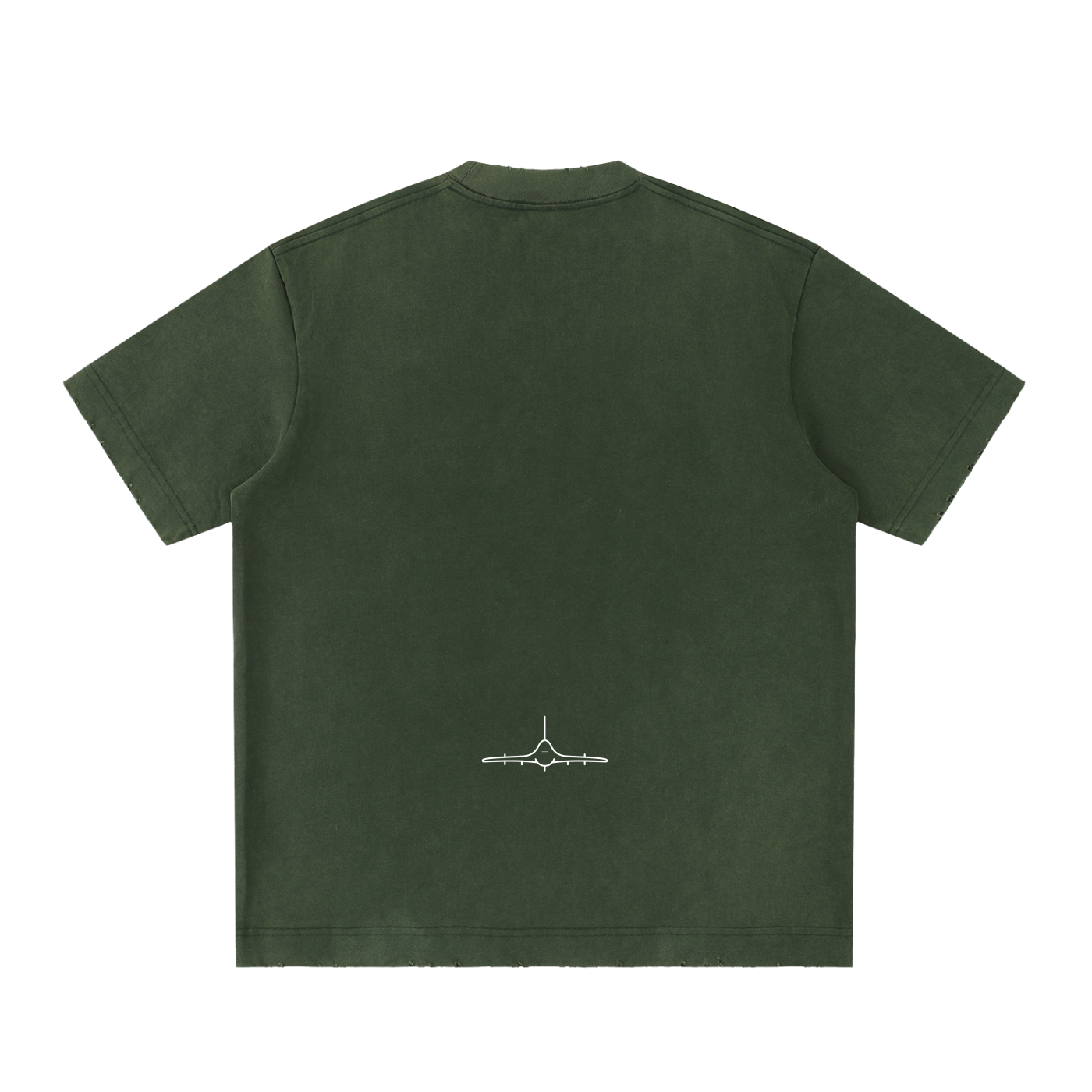 FL180 Heavyweight Vintage Washed Frayed T Shirt