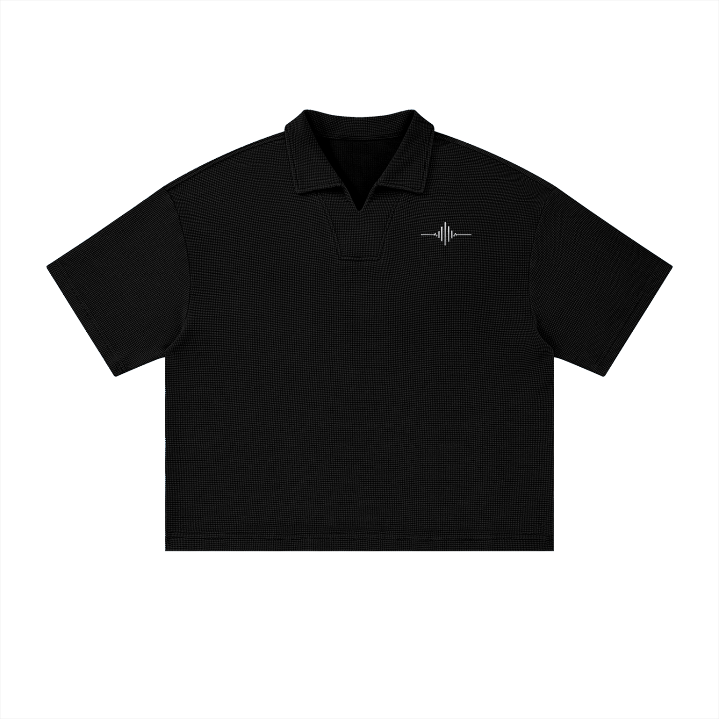 FL450,POLO,boxypolo,waffle,blackpolo,streetwear,unisex,premium,minimal,fashion,urbanstyle,flightwear,aviationstyle