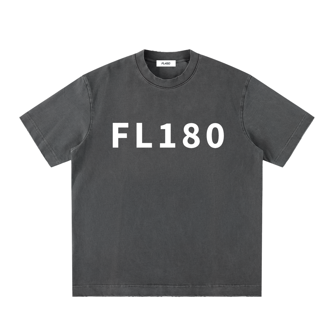 FL180 Heavyweight Vintage Washed Frayed T Shirt