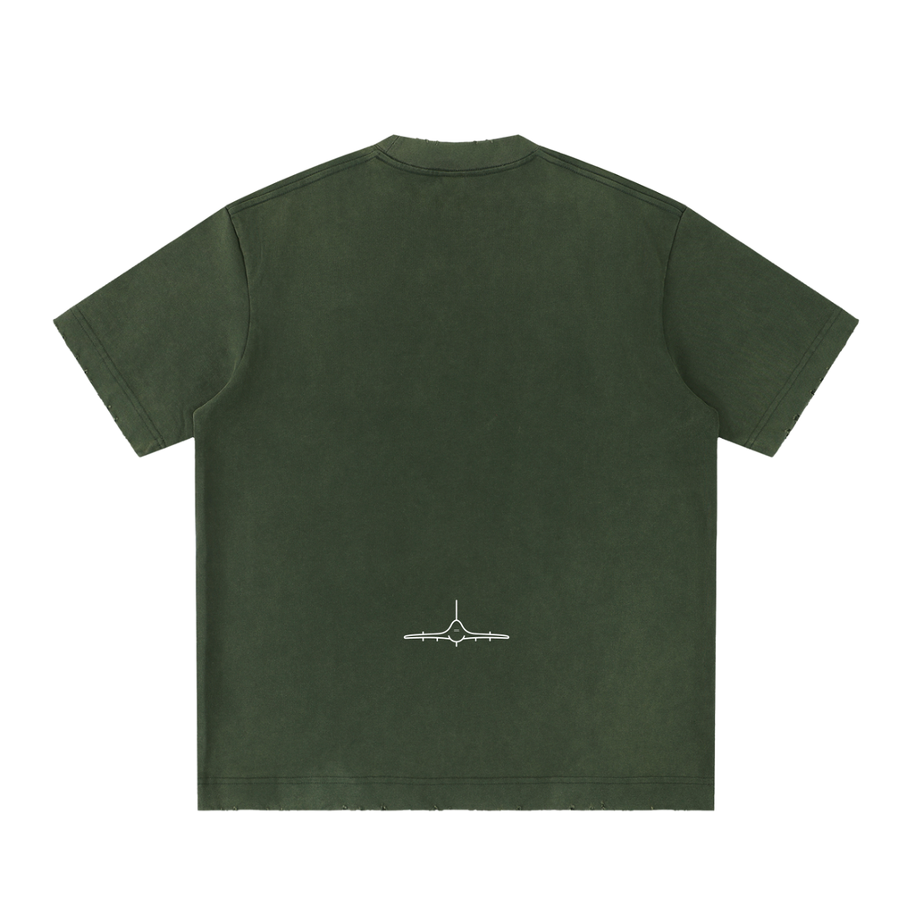 FL450 Heavyweight Vintage Washed Frayed T Shirt