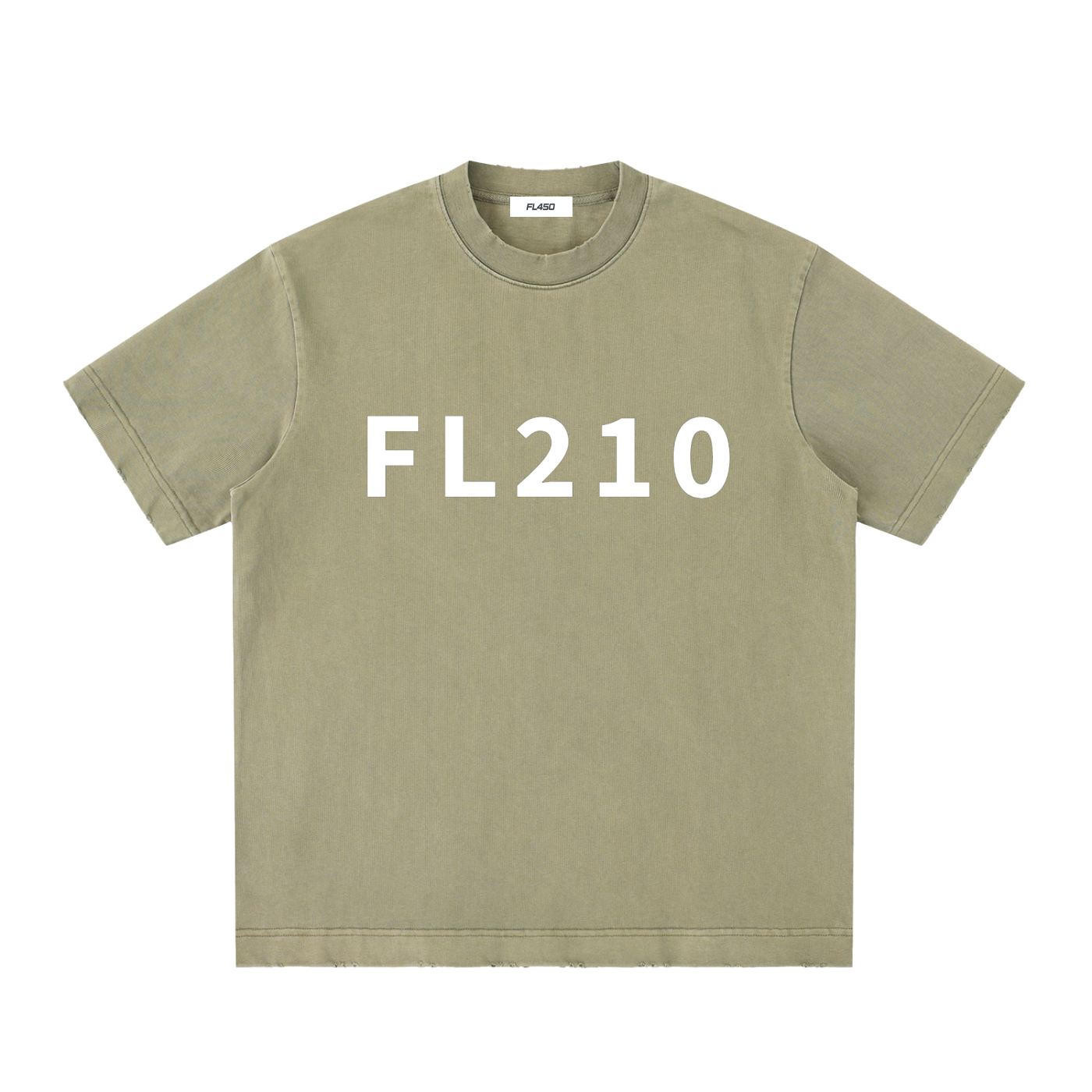 FL210 Heavyweight Vintage Washed Frayed T Shirt