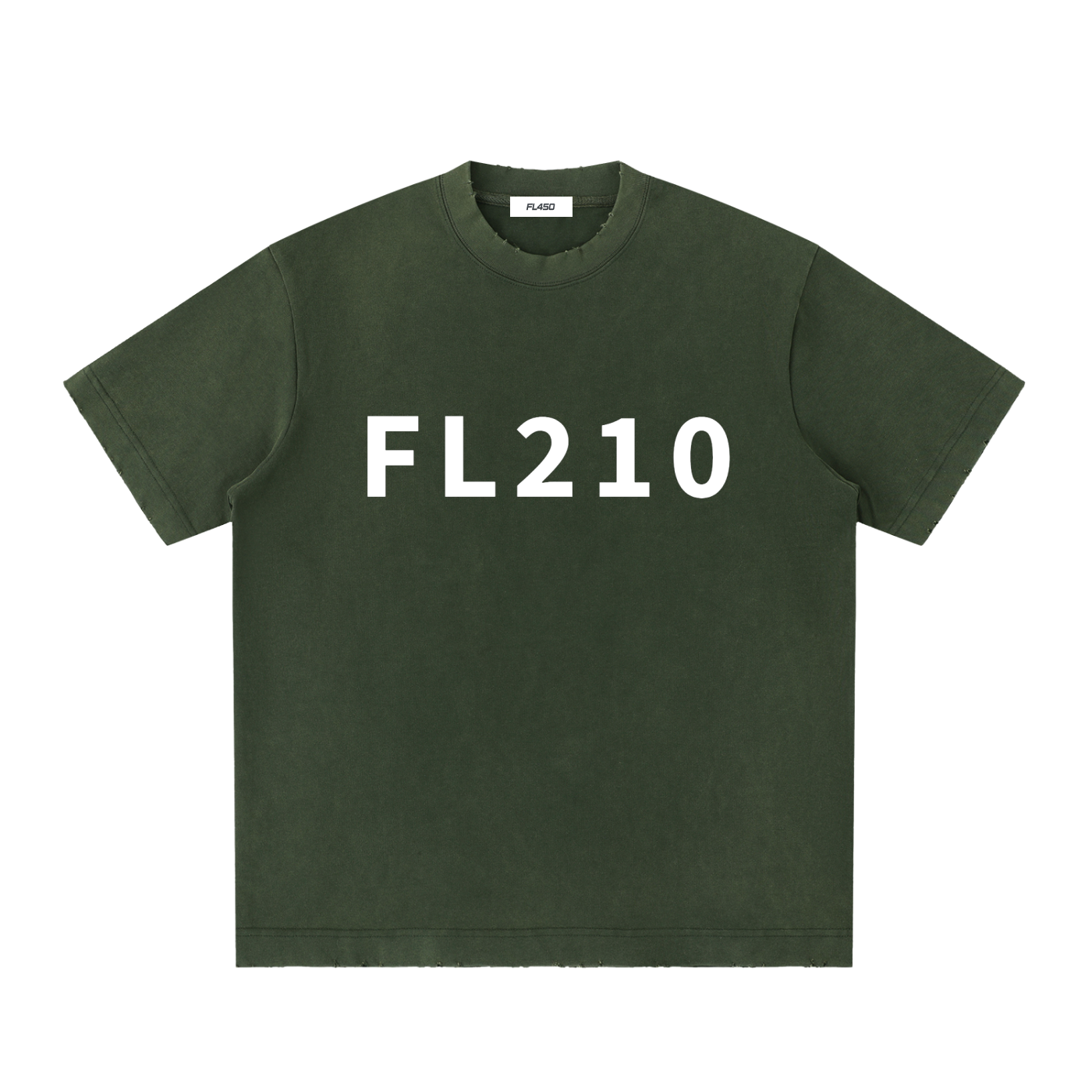 FL210 Heavyweight Vintage Washed Frayed T Shirt