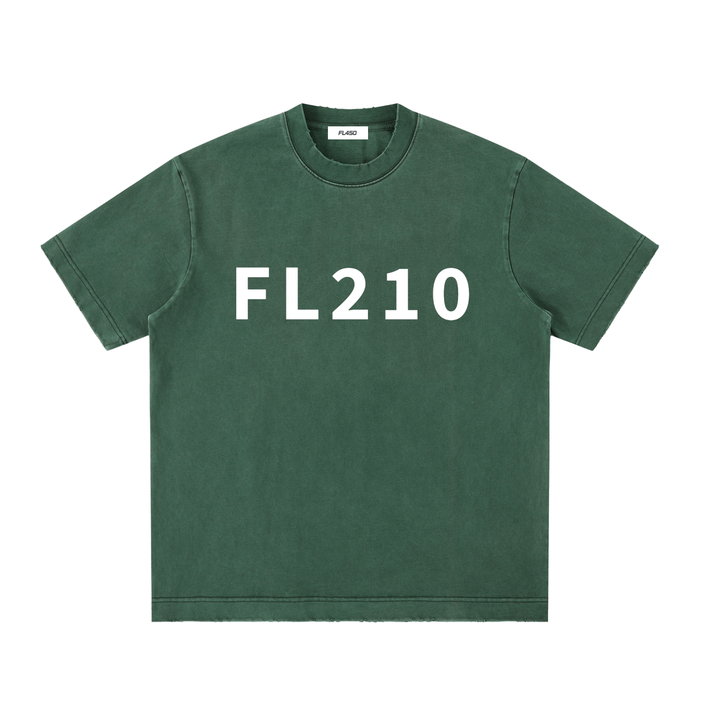 FL210 Heavyweight Vintage Washed Frayed T Shirt