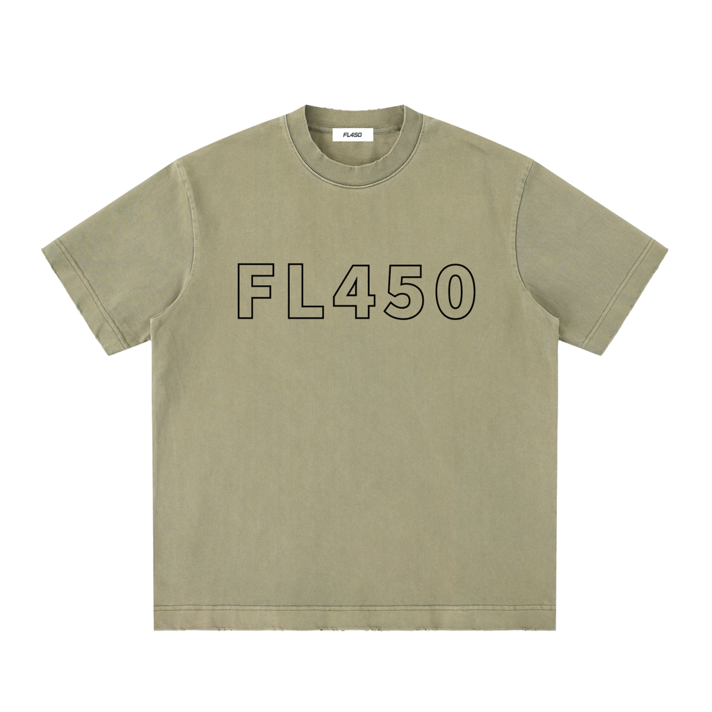 FL450 Heavyweight Vintage Washed Frayed T Shirt