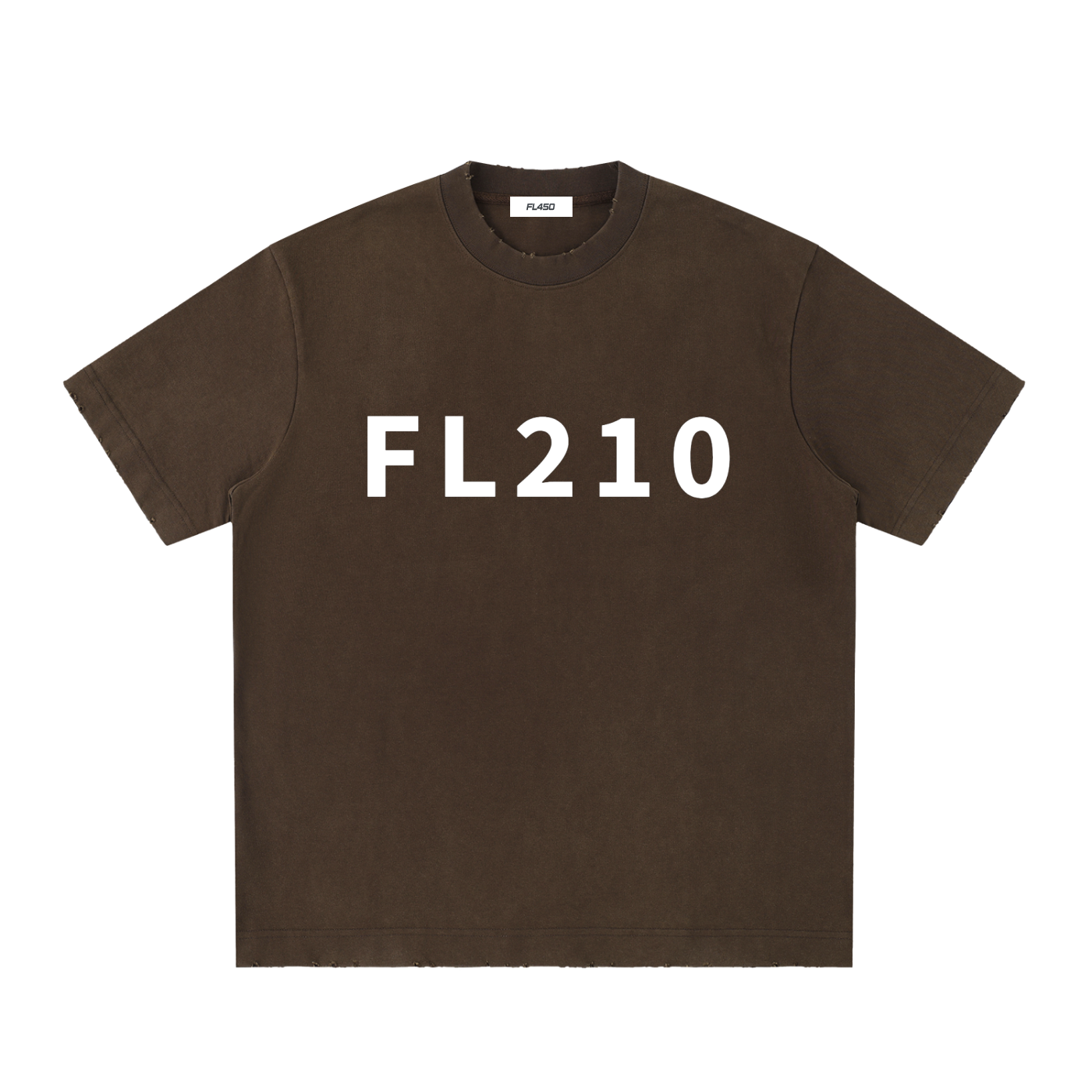 FL210 Heavyweight Vintage Washed Frayed T Shirt