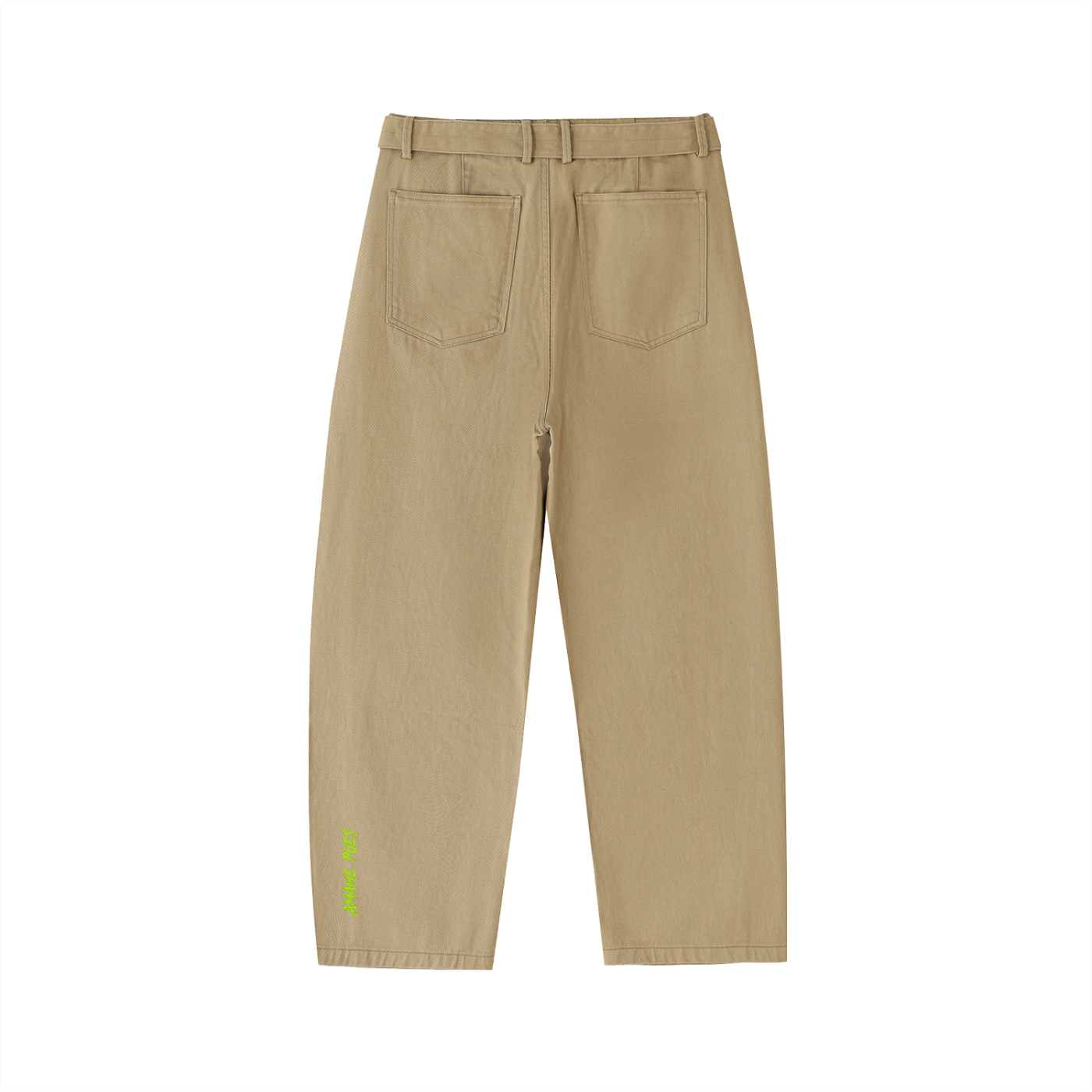 FL450 Belted Barrel-leg Chino Pants - Amame Pues