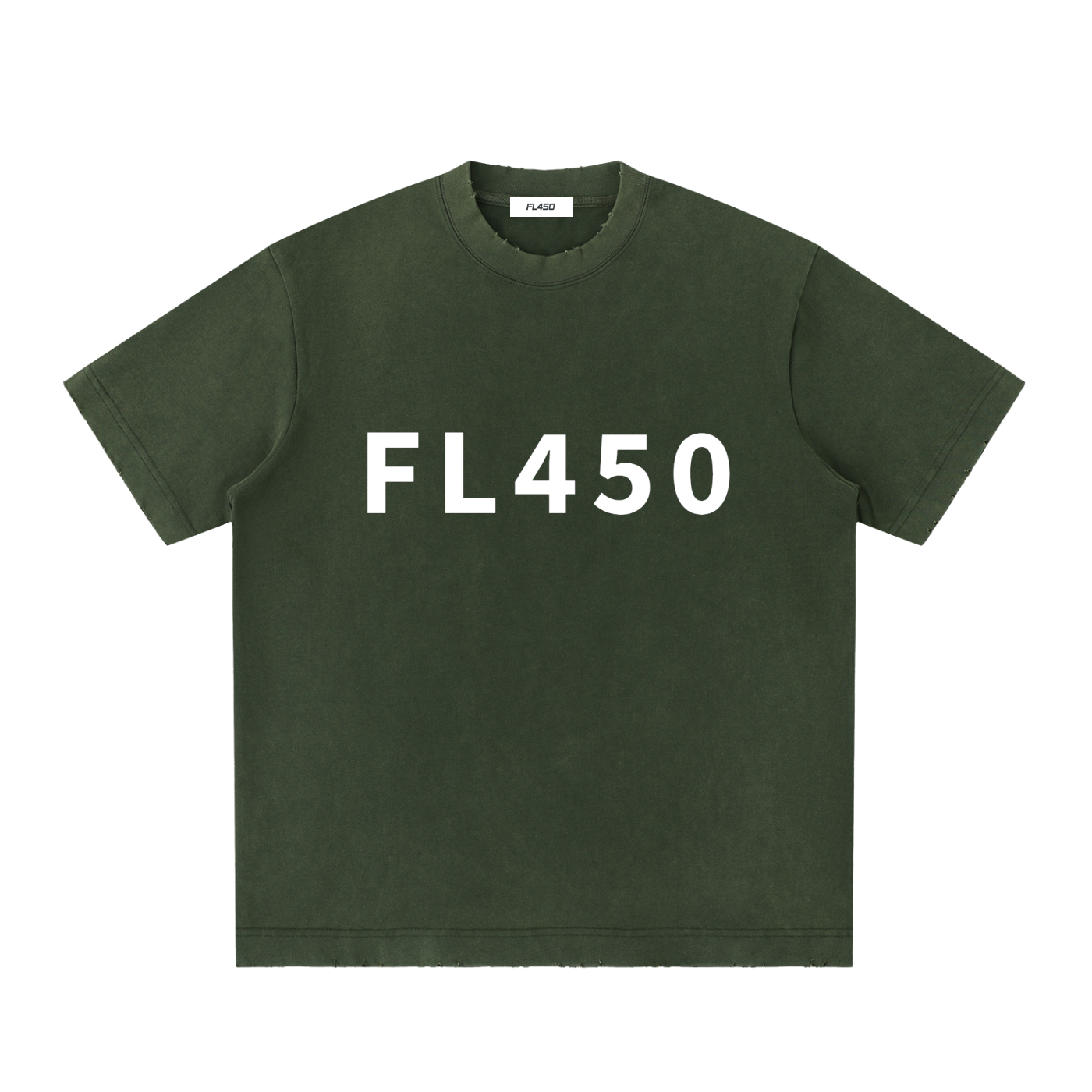 FL450 Heavyweight Vintage Washed Frayed T Shirt