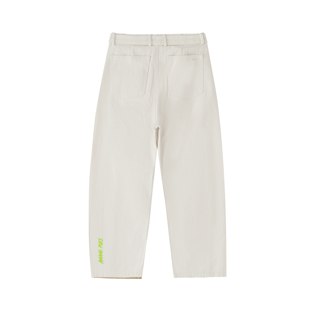 FL450 Belted Barrel-leg Chino Pants - Amame Pues